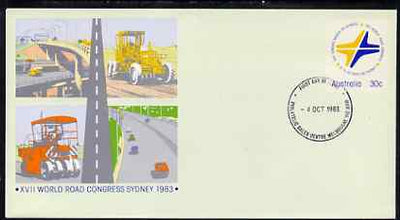 Australia 1983 World Road Congress 30c postal stationery envelope with first day cancellation