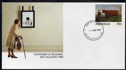 Australia 1984 Centenary of Regional Art Galleries 30c postal stationery envelope with first day cancellation