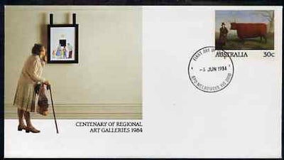 Australia 1984 Centenary of Regional Art Galleries 30c postal stationery envelope with first day cancellation