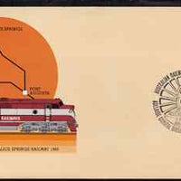Australia 1980 Tarcoola-Alice Springs Railway 22c postal stationery envelope with special illustrated Historical Railway Society cancellation