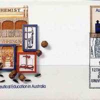 Australia 1981 Centenary of Pharmaceutical Education 22c postal stationery envelope with special illustrated 'Biochemistry Conference' cancellation
