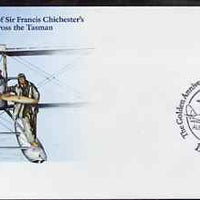 Australia 1981 50th Anniversary of Sir Francis Chichester's Flight Across the Tasman 22c postal stationery envelope with special illustrated DH Tiger Moth Anniversary cancellation