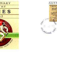 Australia 1982 Centenary of the Ashes 24c postal stationery envelope with first day cancellation