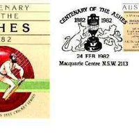 Australia 1982 Centenary of the Ashes 24c postal stationery envelope with special illustrated first day cancellation