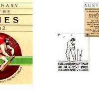 Australia 1982 Centenary of the Ashes 24c postal stationery envelope with special illustrated 'Ashes Obituary' first day cancellation