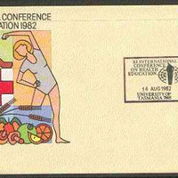 Australia 1982 International Conference on Health Education 27c postal stationery envelope with special illustrated Conference first day cancellation