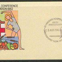 Australia 1982 International Conference on Health Education 27c postal stationery envelope with special illustrated 'St Vincents Hospital Anniversary' cancellation