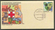 Australia 1982 International Conference on Health Education 27c postal stationery envelope with special illustrated 'St Vincents Hospital Anniversary' cancellation