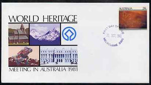 Australia 1981 World Heritage Meeting 24c postal stationery envelope with first day cancellation