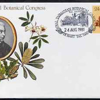 Australia 1981 International Botanical Congress 24c postal stationery envelope with special illustrated Hobart first day cancellation