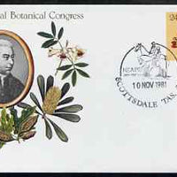 Australia 1981 International Botanical Congress 24c postal stationery envelope with special illustrated Scottsdale first day cancellation
