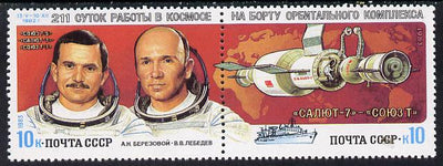 Russia 1983 Berezovoi & Lebedev 211 Days in Space set of 2,unmounted mint, SG 5320-21, Mi 5267-68