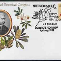 Australia 1981 International Botanical Congress 24c postal stationery envelope with special illustrated Sydney Congress first day cancellation