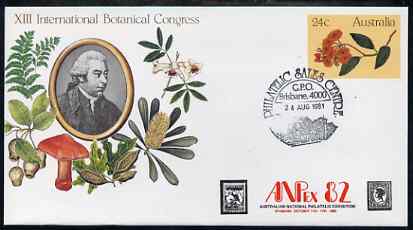 Australia 1981 International Botanical Congress 24c postal stationery envelope with special illustrated Brisbane first day cancellation