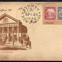 Australia 1980 Sydpex 80 Stamp Exhibition 22c postal stationery envelope with special Sydney cancellation