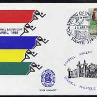 Australia 1981 100th Running of the Stawell Easter Gift 22c postal stationery envelope with special illustrated 'Stawell' first day cancellation & Philatelic Society Cachet