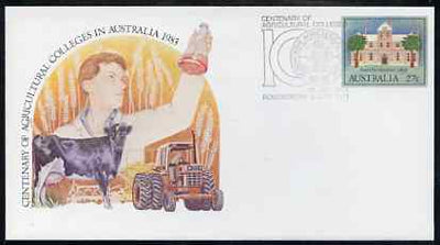 Australia 1983 Centenary of Agricultural Colleges 27c postal stationery envelope with special illustrated first day cancellation