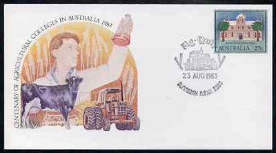 Australia 1983 Centenary of Agricultural Colleges 27c postal stationery envelope with special illustrated 'Ag Quip' first day cancellation