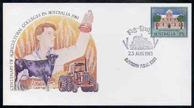 Australia 1983 Centenary of Agricultural Colleges 27c postal stationery envelope with special illustrated 'Ag Quip' first day cancellation