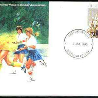 Australia 1985 Women's Hockey Association 33c postal stationery envelope with first day cancel