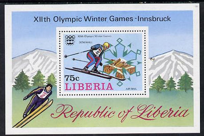 Liberia 1976 Innsbruck Winter Olympics m/sheet (skiing) unmounted mint SG MS 1266