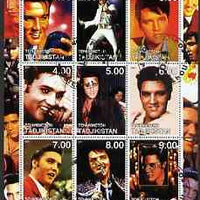 Tadjikistan 2001 Elvis Presley perf sheetlet containing 9 values fine cto used