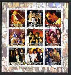 Mauritania 2003 Queen (Pop Group) perf sheetlet containing set of 9 values cto used