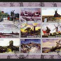 Benin 2003 Paintings of Windmills #02 perf sheetlet containing 9 values fine cto used