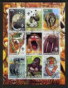 Benin 2003 Wild Animals perf sheetlet containing 9 values each with Scout Logo fine cto used