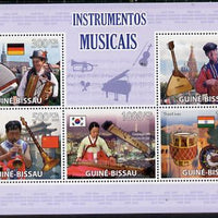 Guinea - Bissau 2009 Musical Instruments perf sheetlet containing 5 values unmounted mint