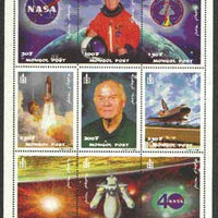 Mongolia 1998 John Glenn Return To Space #01 perf sheetlet containing set of 9 values unmounted mint