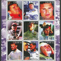 Turkmenistan 2000 Formula 1 (David Coulthard) perf sheetlet containing set of 9 values unmounted mint