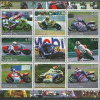 Tadjikistan 2000 Racing Motor Cycles perf sheetlet containing set of 9 values unmounted mint