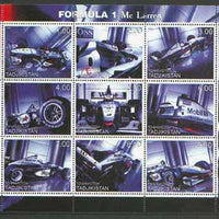 Tadjikistan 2000 Formula 1 (McLaren) perf sheetlet containing set of 9 values unmounted mint