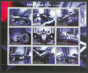 Tadjikistan 2000 Formula 1 (McLaren) perf sheetlet containing set of 9 values unmounted mint