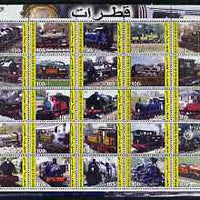 Djibouti 2003 Steam Locos perf sheetlet containing 25 values unmounted mint