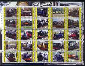 Djibouti 2003 Steam Locos perf sheetlet containing 25 values unmounted mint