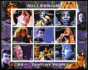 Somalia 2000 Millennium - 20th Century People #2 imperf sheetlet containing set of 9 values unmounted mint. Note this item is privately produced and is offered purely on its thematic appeal