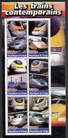Congo 2004 Modern Trains imperf sheetlet containing 6 values unmounted mint