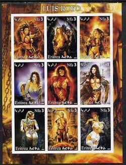 Eritrea 2002 Fantasy Art of Luis Royo imperf sheetlet containing 9 values unmounted mint