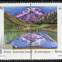 Argentine Republic 1990 Aconcagua Fair (Mountain & Lagoon) se-tenant pair unmounted mint SG 2192a