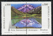Argentine Republic 1990 Aconcagua Fair (Mountain & Lagoon) se-tenant pair unmounted mint SG 2192a