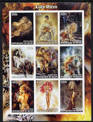Benin 2003 Fantasy Art by Luis Royo (Pin-ups) imperf sheet containing 9 values, unmounted mint