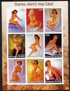 Benin 2002 Fantasy Art by Baron Jerry Von Lind (Pin-ups) imperf sheet containing 9 values, unmounted mint