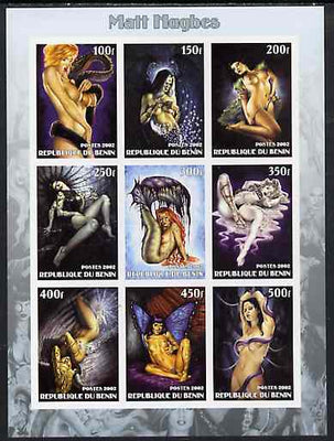 Benin 2002 Fantasy Art by Matt Hughes (Pin-ups) imperf sheet containing 9 values, unmounted mint