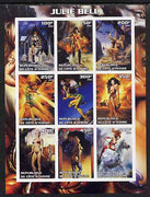 Ivory Coast 2003 Fantasy Art by Julie Bell (Pin-ups) imperf sheet containing 9 values, unmounted mint