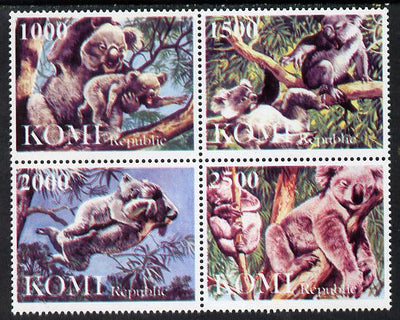 Komi Republic 1999 Koala Bear perf set of 4 values unmounted mint