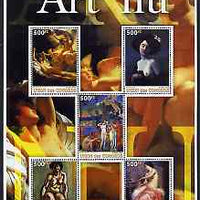 Comoro Islands 2005 Paintings (Nude) large perf sheetlet containing 5 values unmounted mint