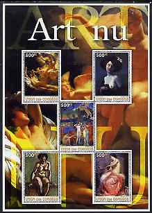 Comoro Islands 2005 Paintings (Nude) large perf sheetlet containing 5 values unmounted mint