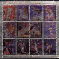 Komi Republic 2000 Baseball perf sheetlet containing 12 values printed on metallic foil unmounted mint